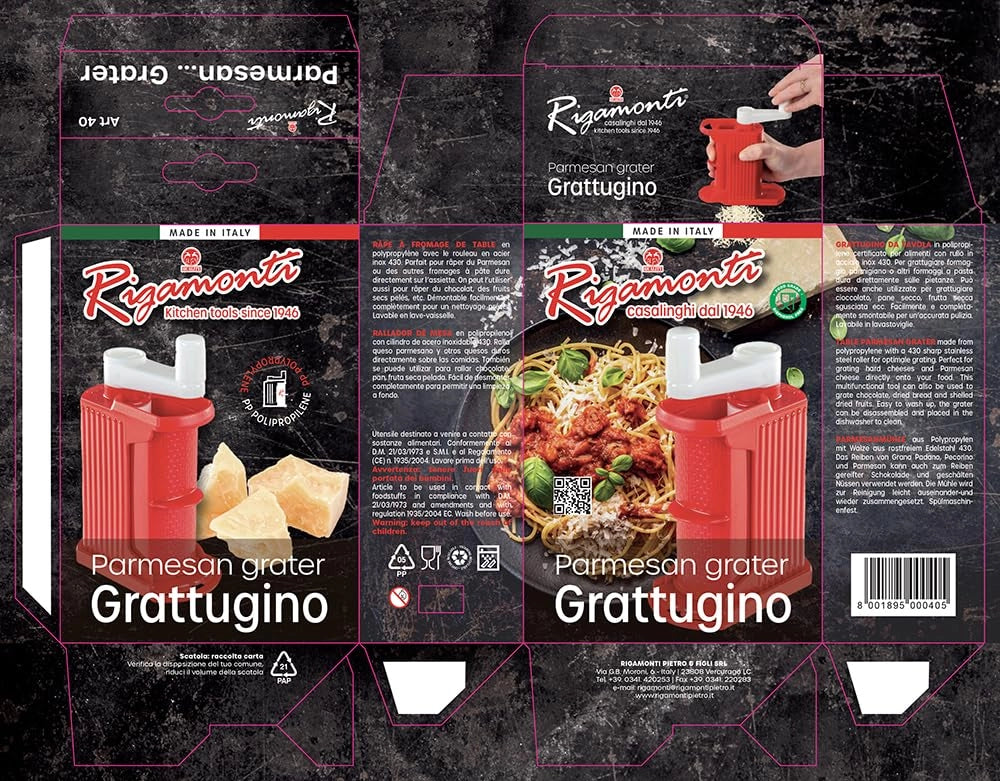 Grattugino da Tavolo Fondo Scorrevole Rigamonti