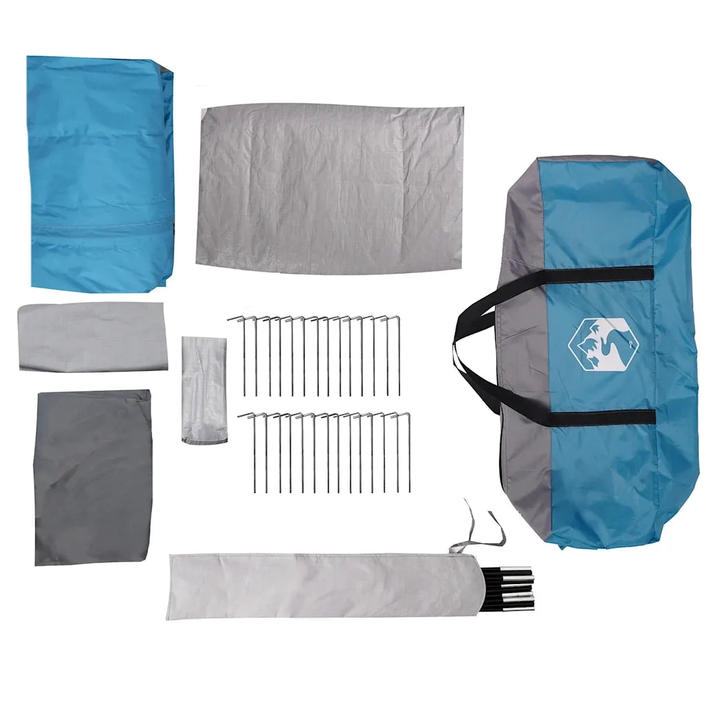 Tenda Familiare a Tunnel per 8 Persone Blu Impermeabile 4009550