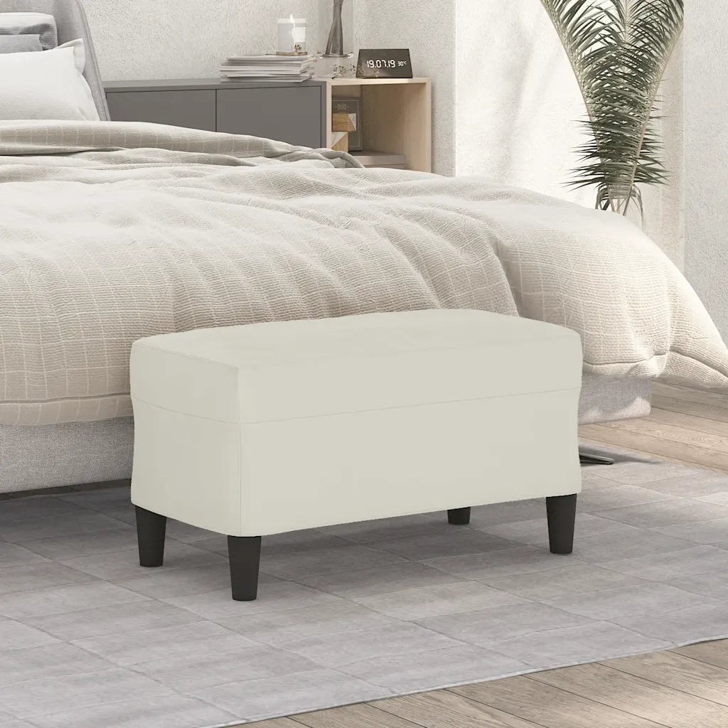 Panca crema 70x35x41 cm in Velluto CFW5146290