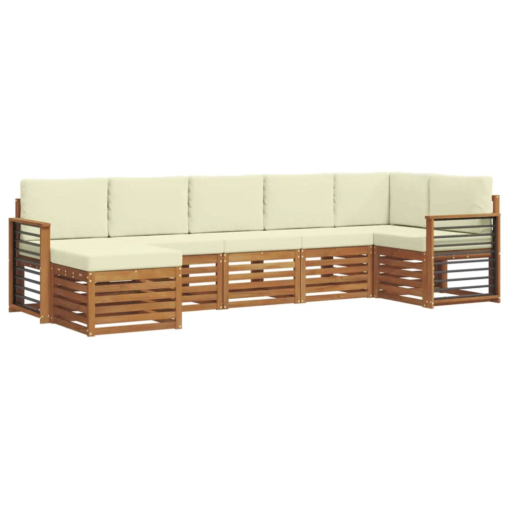 Set divano sezionale con cuscino 7 pcs Naturale e Crema 3375180