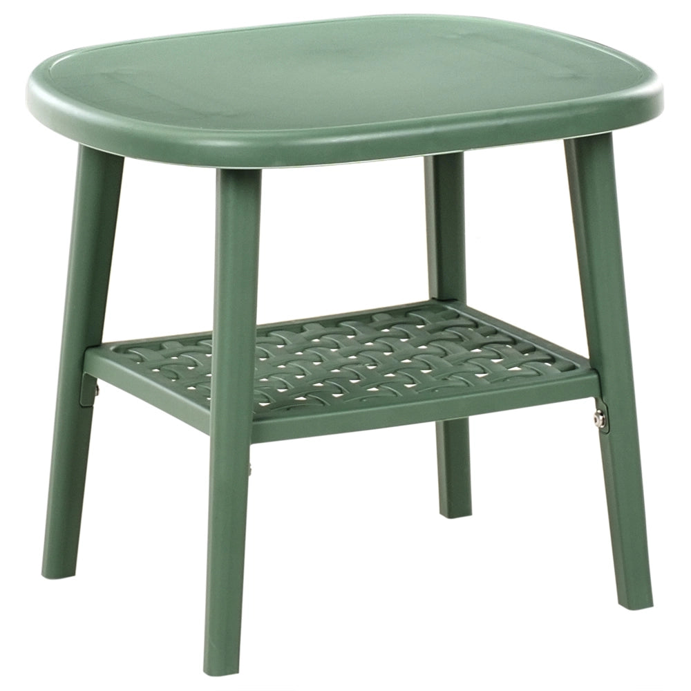 Set bar bistrot da giardino per esterni Tavolo e sedie basse Materiale sintetico verde