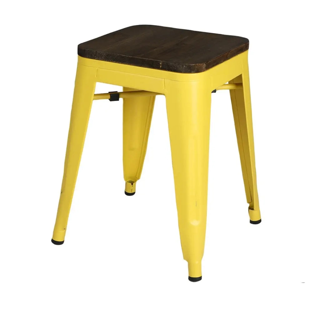 Set di 4 sgabelli in stile industriale in metallo, colore giallo - Collezione FACTORY.