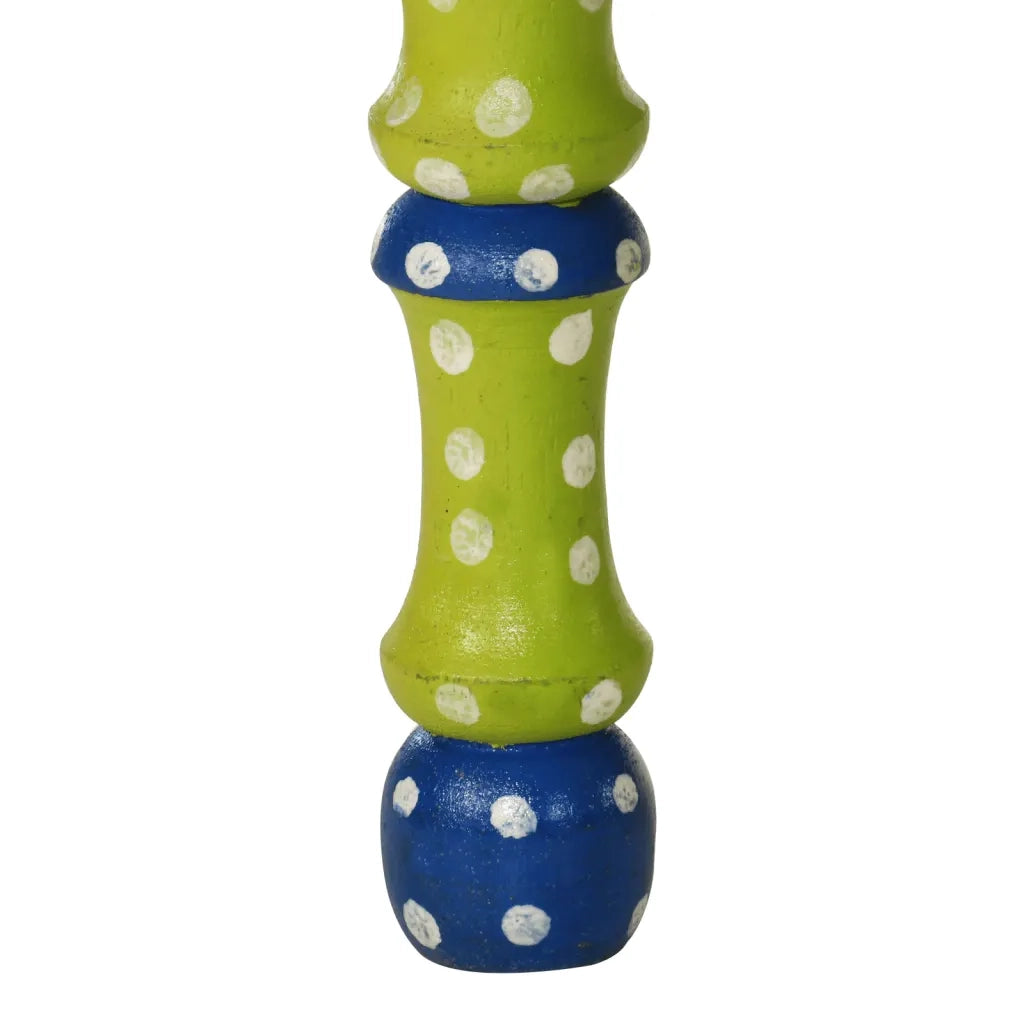 Tavolino Salotto Verde Dipinto a Mano Legno Massello di Mango 353764