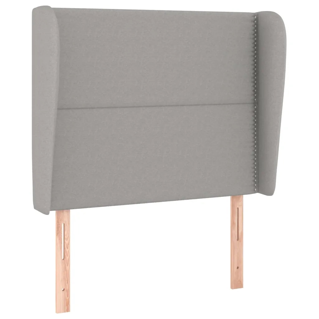 Testiera ad Orecchio-Testata con Orecchie Grigio Chiaro 103x23x118/128 cm in Tessuto 823114
