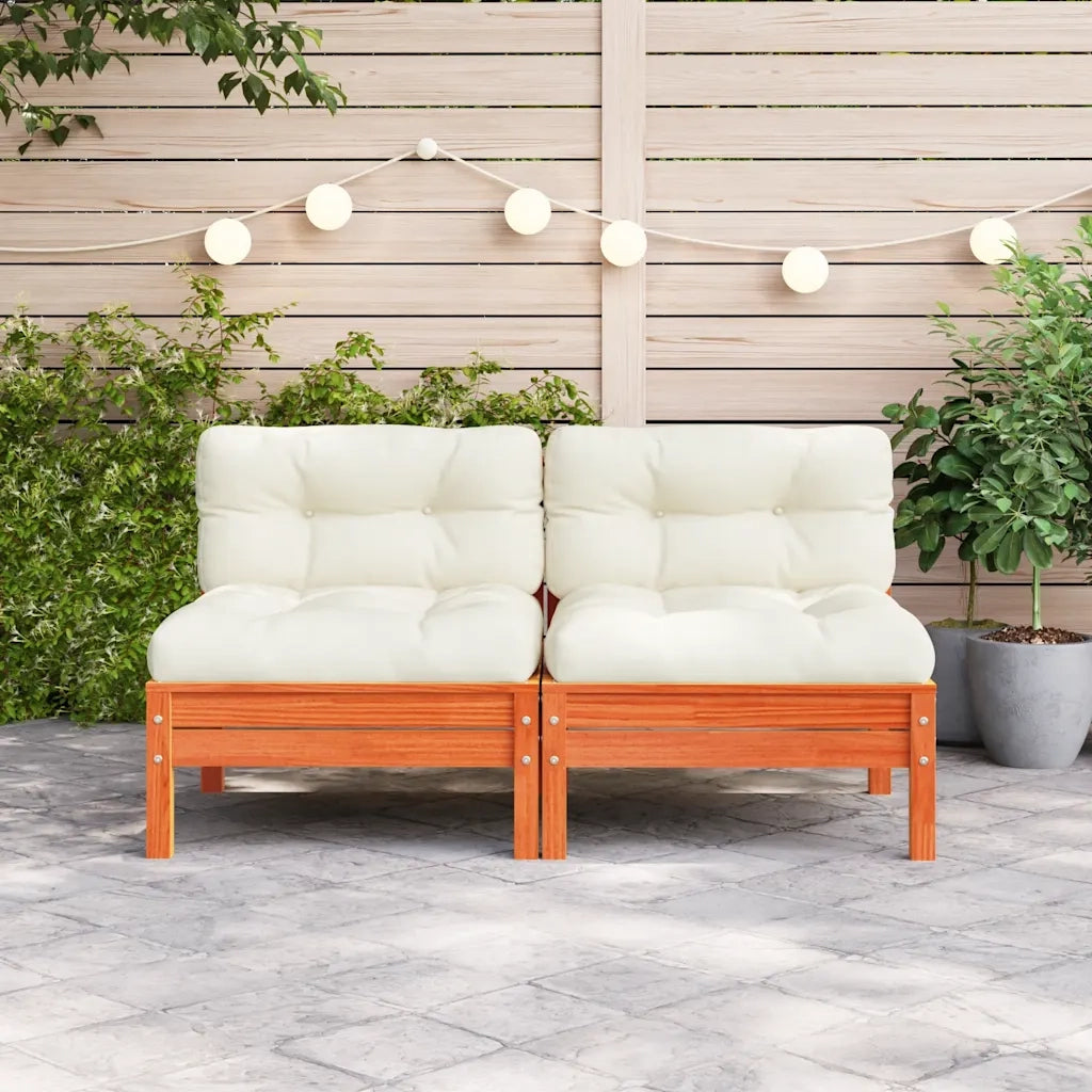 Divano Angolare Giardino Cuscini Marrone Cera Massello di Pinocod mxl 86734