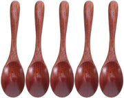 Set di cucchiai in legno per caffè e tè 5 pezzi - cucchiaio a manico lungo - manico ergonomico - leggero - stile autentico - per caffè/tè - cucchiai per tè