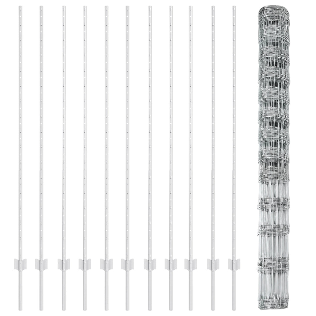 Pali per Recinzione  22 pcs U-Channel 150 cm Acciaio Galvanizzato
