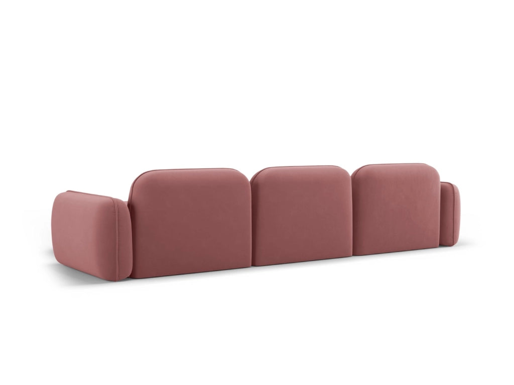 Cosmopolitan Design - Divano angolare modulare destro "Sydney" 4 posti in velluto salmone 