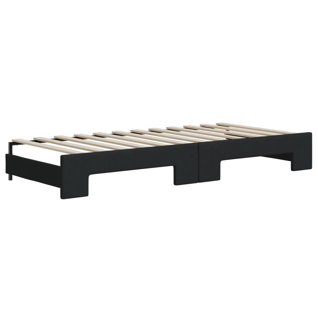 Divano Letto con Letto Estraibile-Sofa Letto-Daybed Nero 90x200 cm in Tessuto 467944