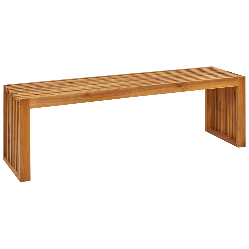 Set da pranzo da giardino 3 pezzi Tavolo rettangolare in legno massiccio di acacia 2 panche Design rustico per interni esterni