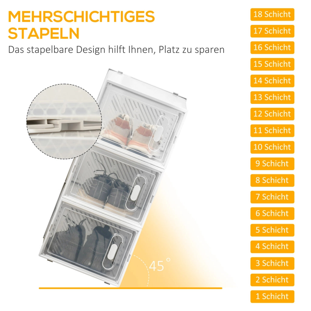 Scarpiera modulare 18 scomparti ¨C Xylo ¨C Plastica con ante magnetiche, 28x36x21 cm