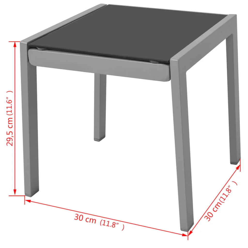 Set di due lettini prendisole con tavolo in alluminio nero 02_0011910