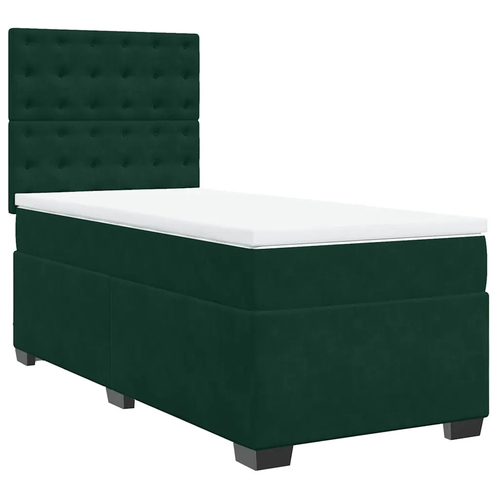 Giroletto a Molle con Materasso Verde Scuro 80x200 cm Velluto 3290777