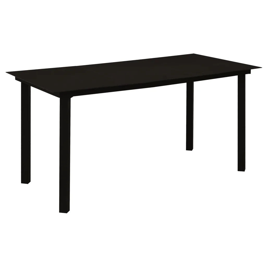 Set da Pranzo da Giardino 7 pz Nero in Rattan PVC 3060276