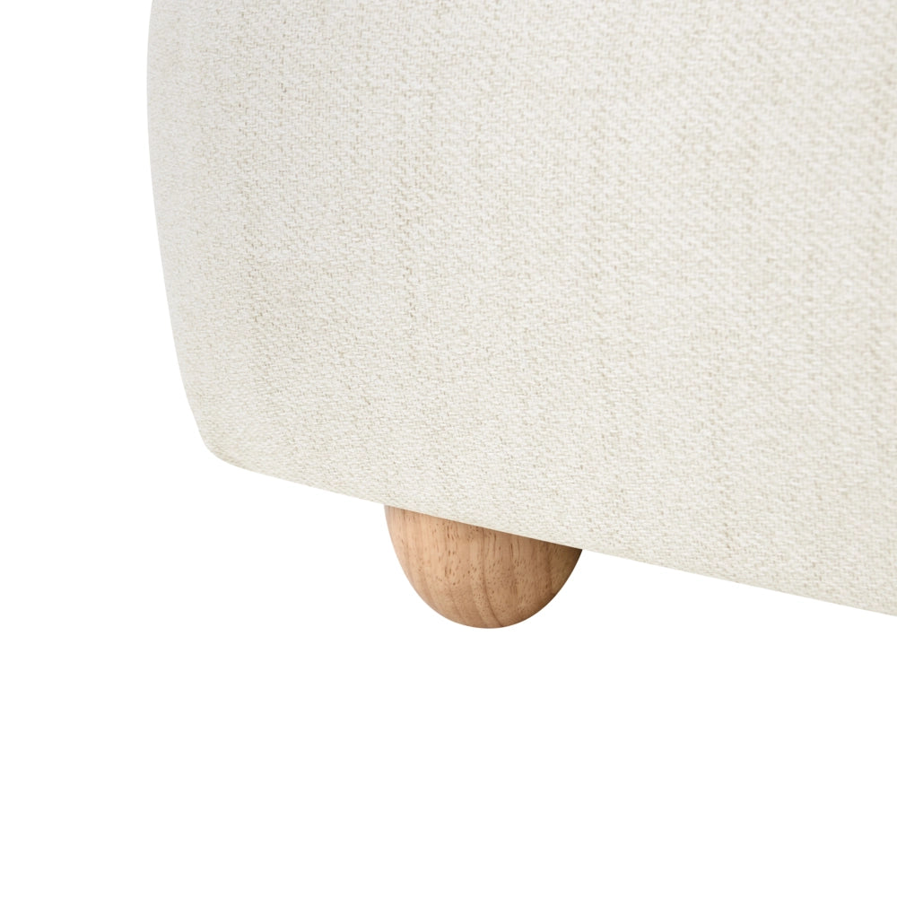 Letto con contenitore in poliestere bianco sporco, 140 x 200 cm, design minimalista e moderno