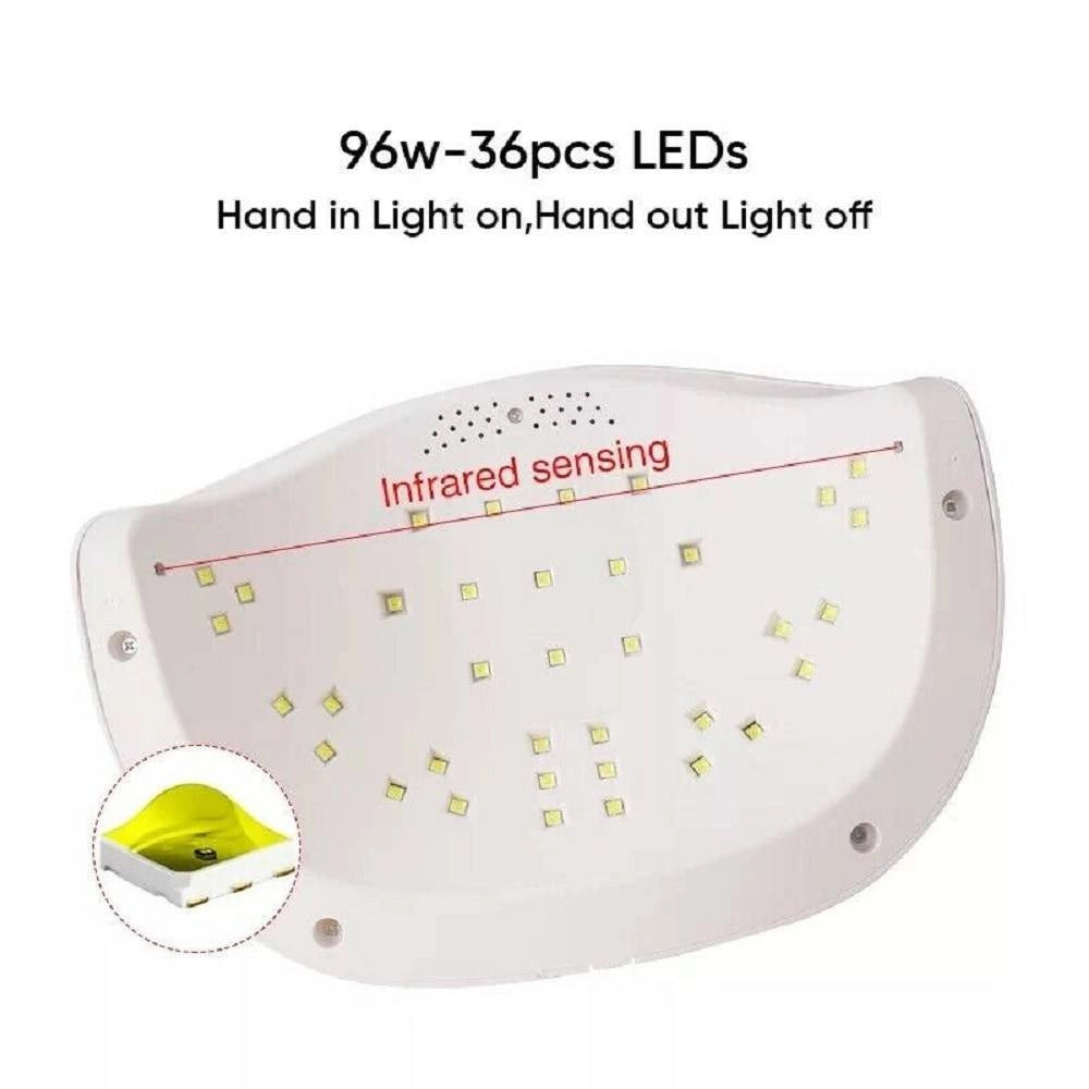Trade Shop - Lampada Uv A Led Fornetto Per Unghie Professionale Smalto Gel Semipermanente 96w -
