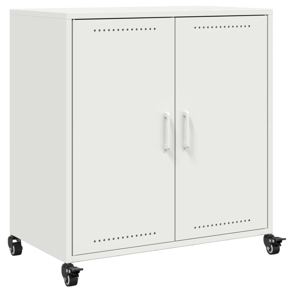 Credenza cassettiera cassettiera mobile contenitore organizer cucina soggiorno soggiorno 68,5 x 39 x 72 cm acciaio bianco 02_0030390