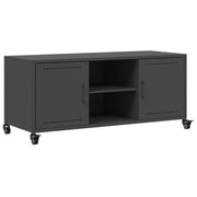 Mobile TV multimediale mensola TV credenza mobile TV sala da pranzo soggiorno camera da letto 100,5 x 39 x 43,5 cm acciaio nero 02_0025538