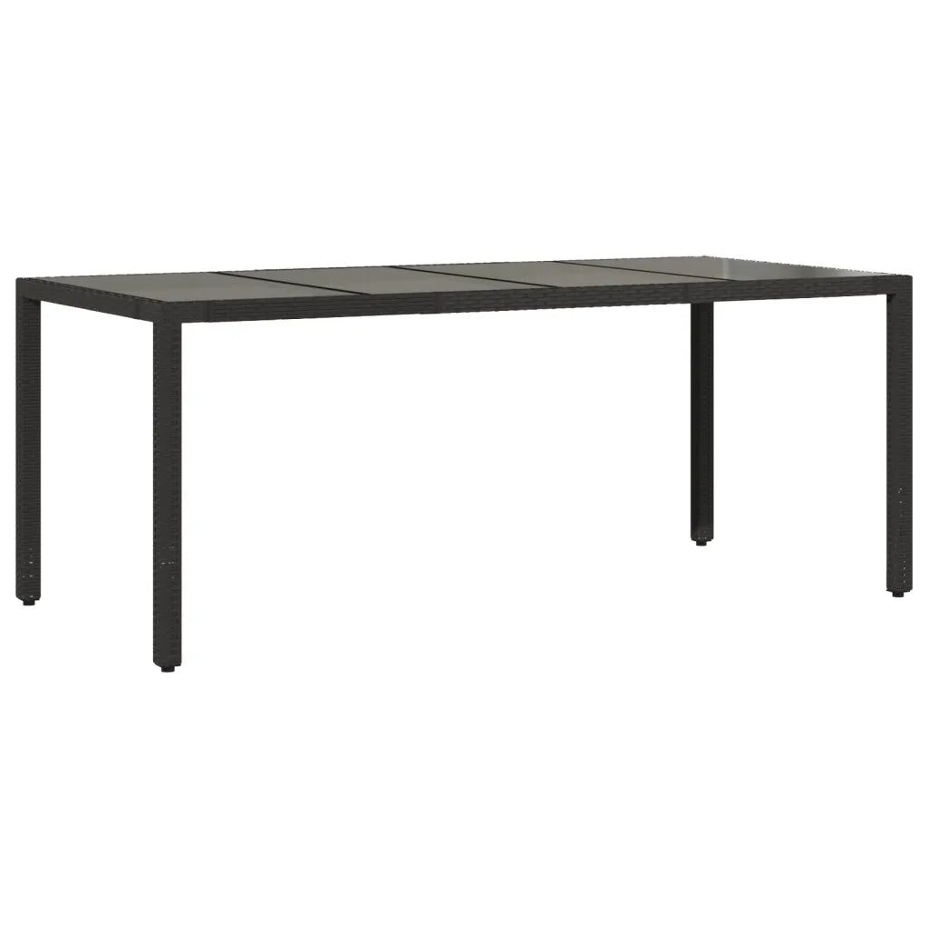 Set da Pranzo da Giardino 9 pz con Cuscini Nero in Polyrattan