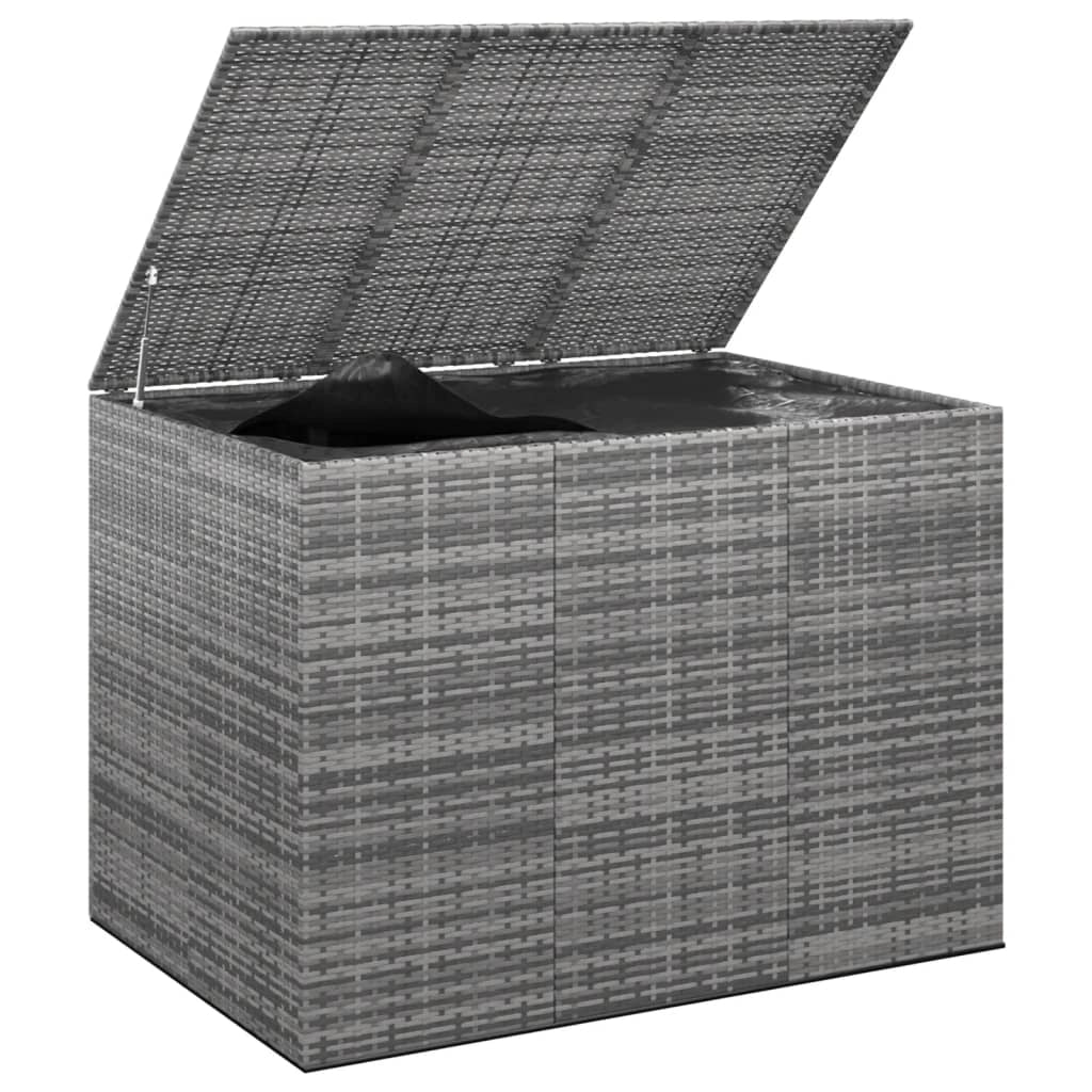Cuscino da giardino in resina e vimini 145 x 100 x 103 cm grigio 02_0013161