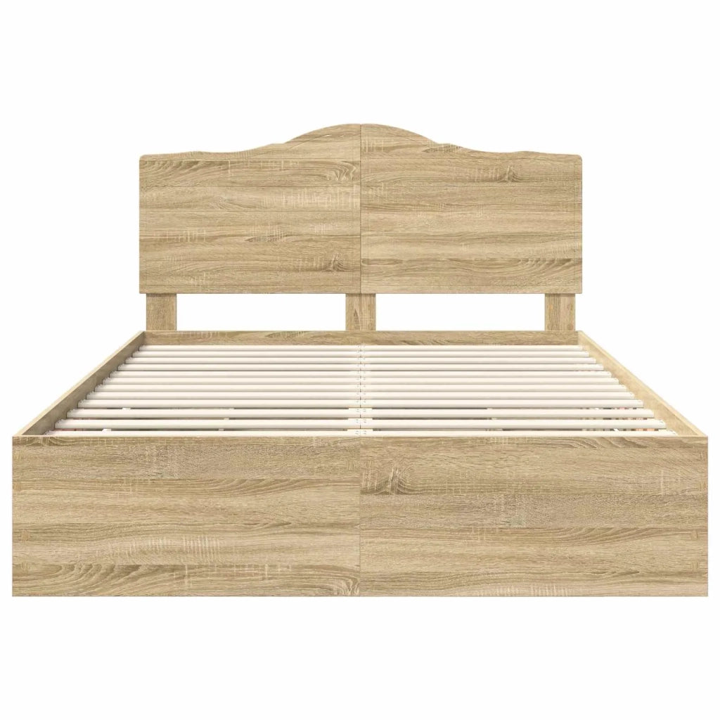 Struttura del letto con cassetto Rovere Sonoma 140 x 200 cm 3413410