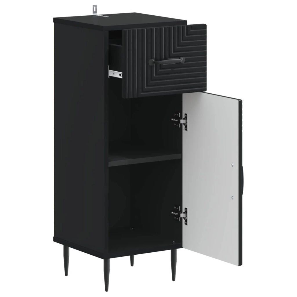 Mobiletto da Bagno HAARLEM Nero 30 x 31 x 80 cm 896826