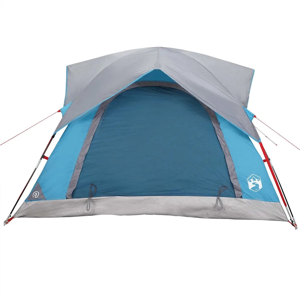 Tenda da Campeggio a Cabina per 4 Persone-Tenda per Escursionismo Blu Impermeabile 612476