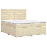 Letto box spring con materasso Crema 200 x 200 cm Tessuto 3453961