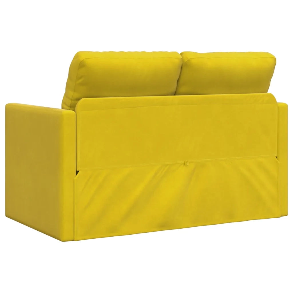 Divano letto | Sof¨¤ letto | Letto singolo da Terra 2 in 1 Giallo Scuro 122x204x55 cm Velluto