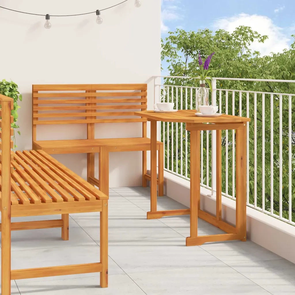 Set Bistro da Giardino 5 pcs Marrone Legno di Acacia Massello 3328698