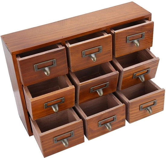 Cassa di conservazione in legno per oggetti antichi - Scatola di ripostiglio in legno - Lade vintage - Tre ante - Materiale in legno di abete - Maniglia elegante