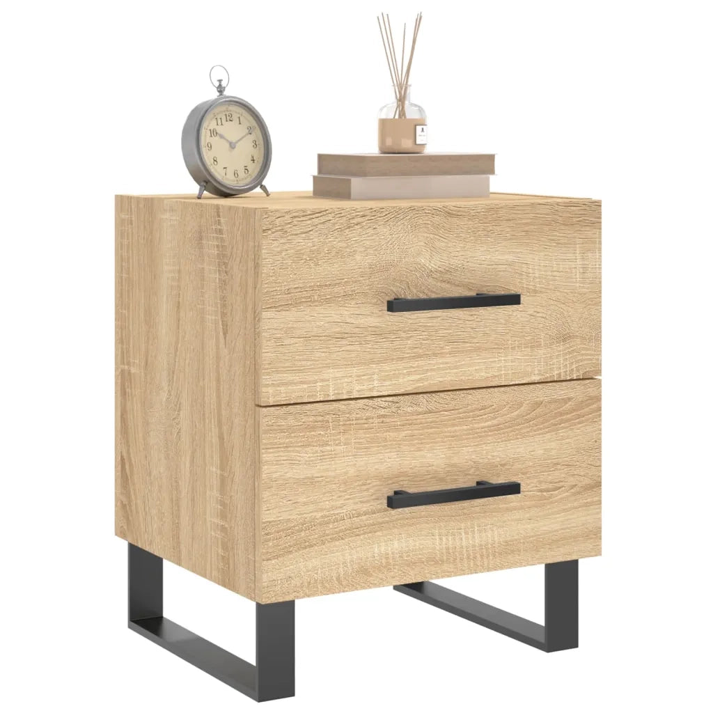Set di 2 Comodini | Armadio da Notte | Mobiletto da notte Rovere Sonoma 40x35x47,5 cm in Legno Multistrato