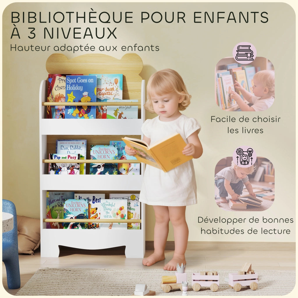 Libreria per bambini ¨C Minimal ¨C 3 ripiani in legno naturale