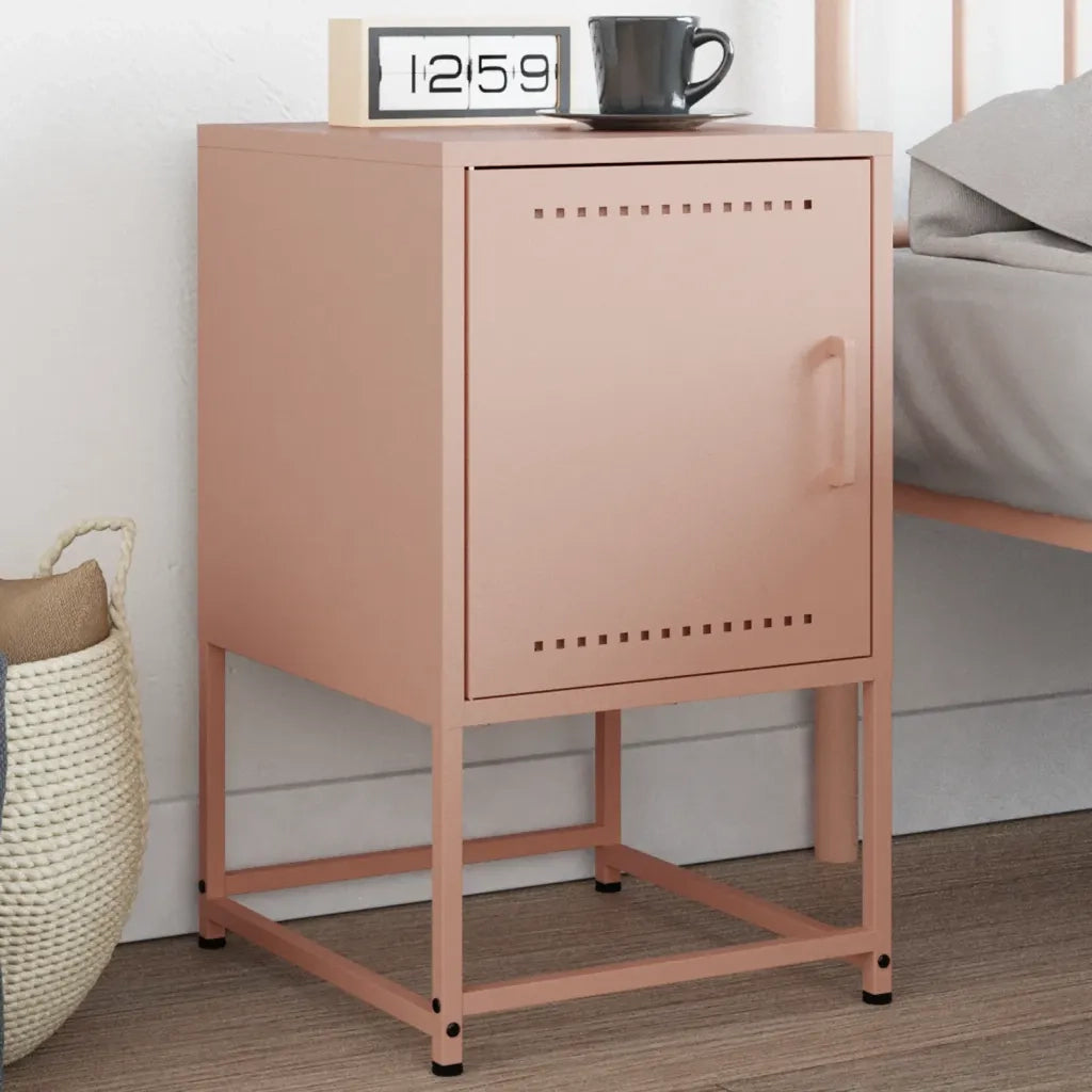 Comodino-Tavolino da notte Rosa 36x39x60,5 cm in Acciaio 515884