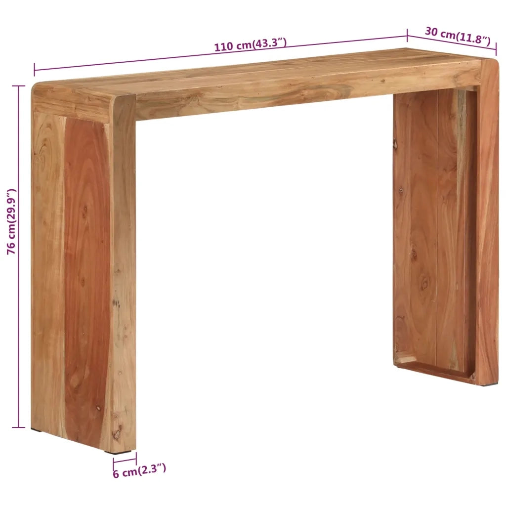 Tavolo Consolle 110x30x76 cm in Legno Massello di Acacia 351650