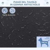 Tavolo da Toelettatura per Animali Domestici con Cesto Inferiore, Altezza Regolabile, Pieghevole, in Acciaio Inossidabile e Metallo, 107 x 60 x 170 cm, Nero