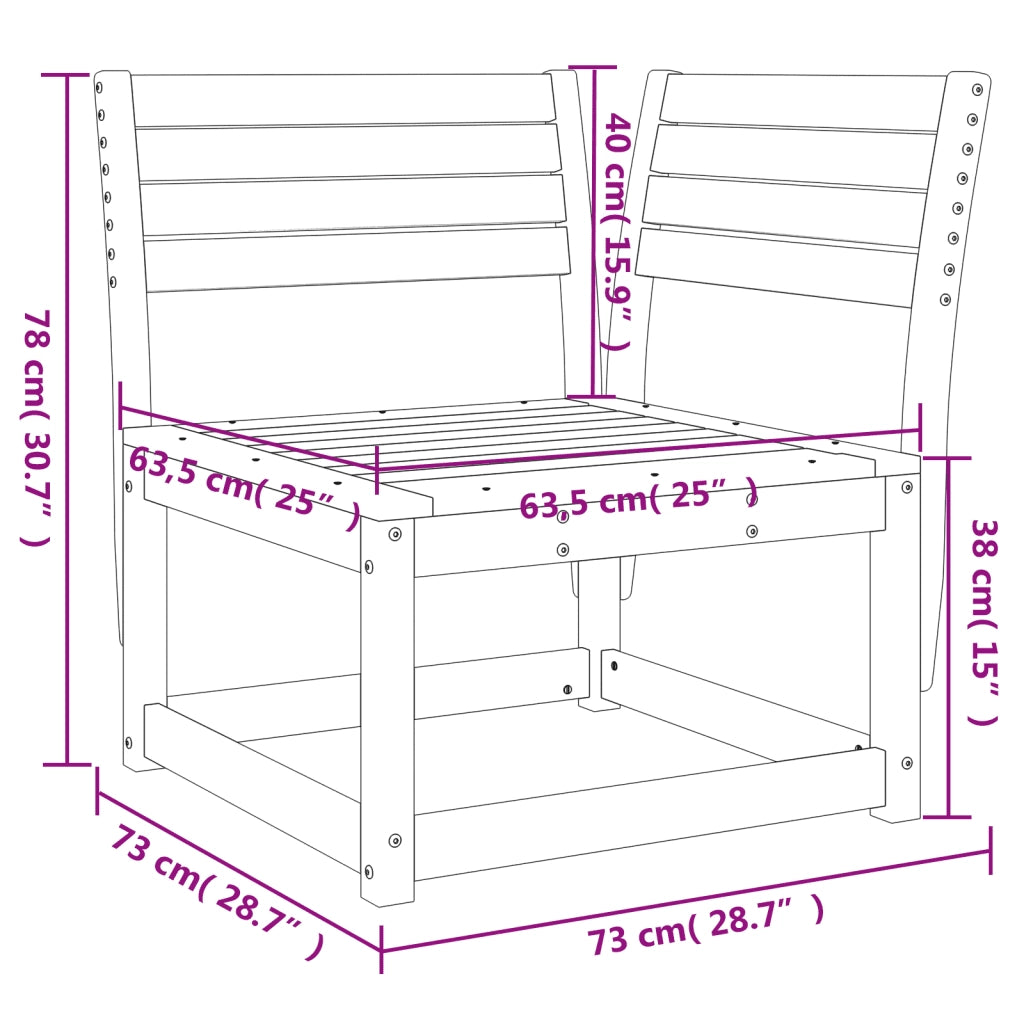 Divano Angolare da Giardino-Sofa da Giardino-Divanetto da esterno 73x73x78 cm Legno Pino Impregnato