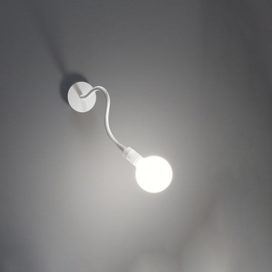 Applique Industrial-Minimal-Nordico Bulbo Metallo Bianco 1 Luce E27