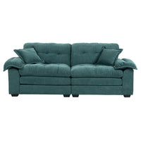 Divano singolo in chenille - Xylo - 213 cm - Cuscini doppio strato