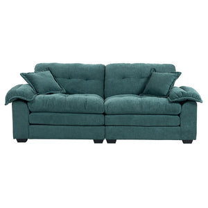 Divano singolo in chenille - Xylo - 213 cm - Cuscini doppio strato