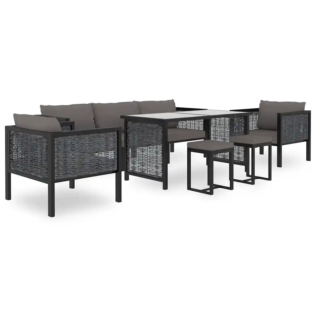 idaXL Divano Angolare Modulare Bracciolo Sinistro Polyrattan Antracite  cod mxl 64039