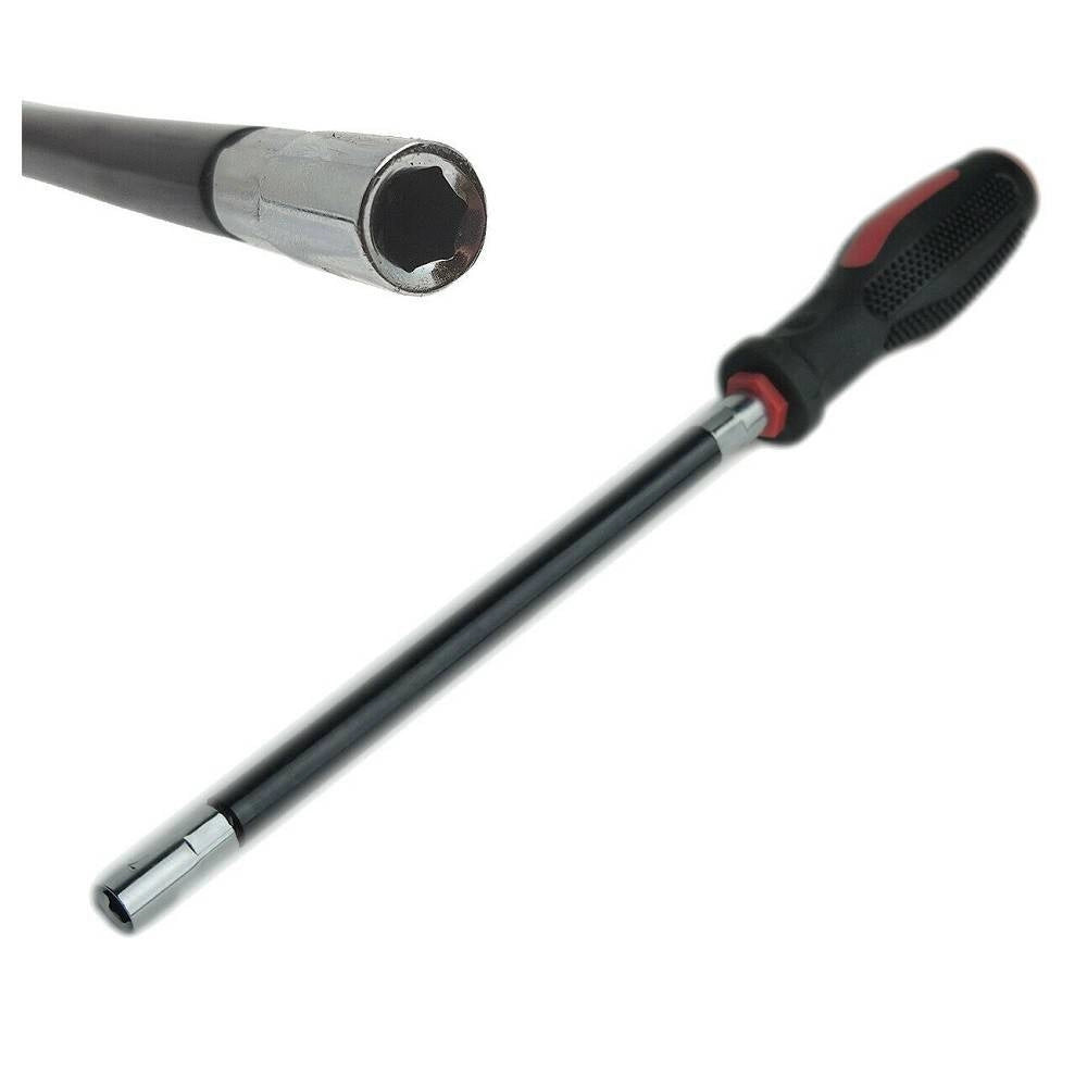 Trade Shop - Cacciavite Giravite Flessibile Da 300 Mm Femmina Esagonale 7 Mm -