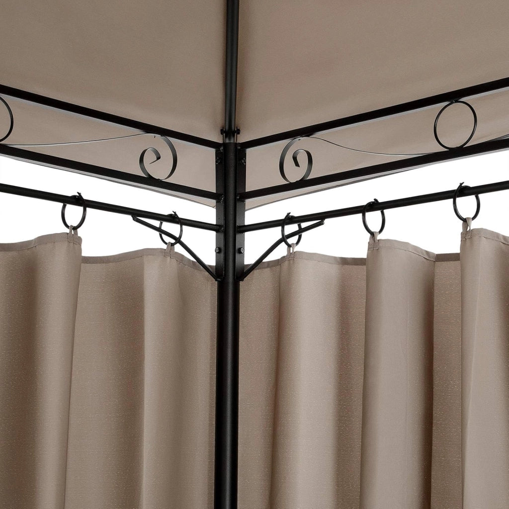 Gazebo Topas Padiglione 3x4m in Metallo Resistente Idrorepellente con Pannelli Laterali Tendone da Giardino Feste