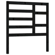 Testiera | Testata per Letto Nera 106x4x104 cm in Legno Massello di Pino