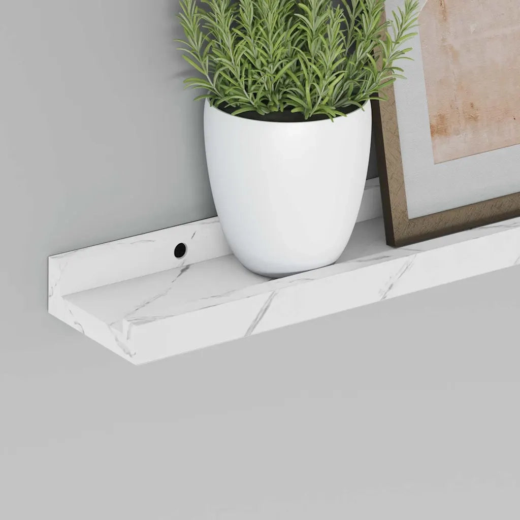 Scaffale da parete 4 pcs Marmo Bianco 40 x 9 x 3 cm