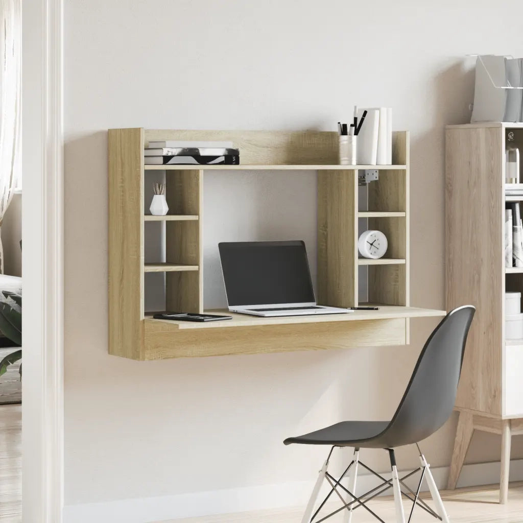 Scrivania | Tavolo da Ufficio a Parete Rovere Sonoma 105x48x75 cm Legno Multistrato