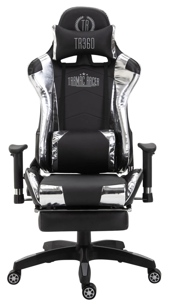 Sedia gaming ufficio Turbo bianco/nero,Finta pelle (metallizzata)