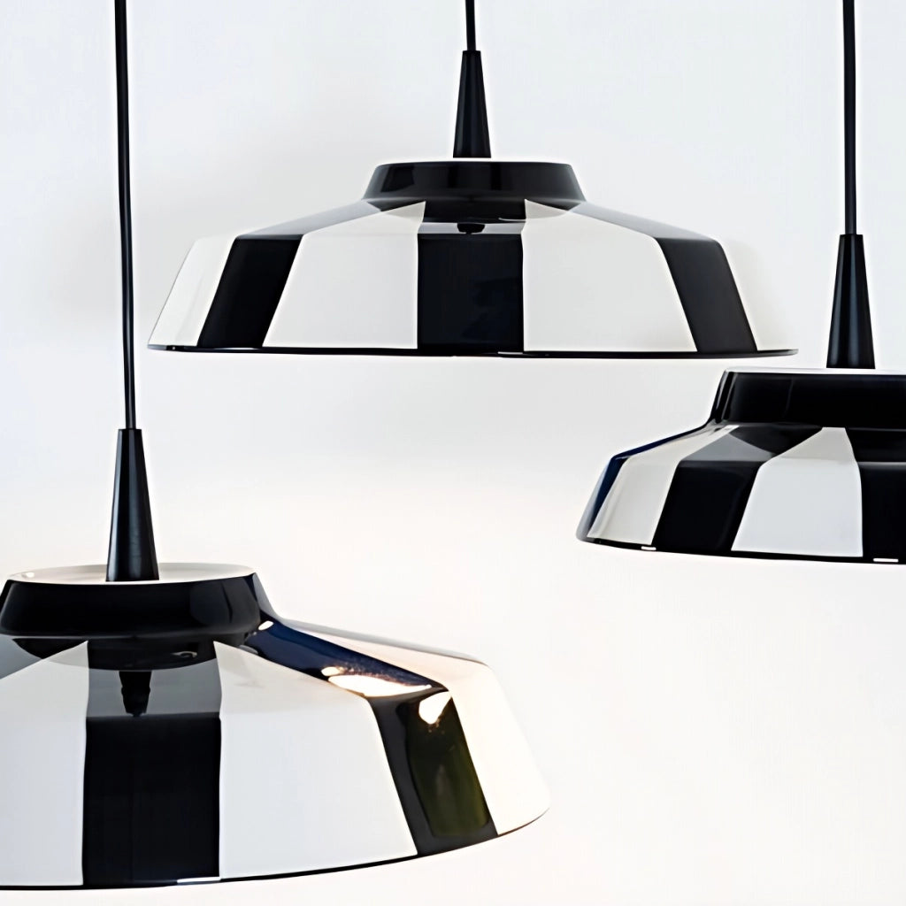Circus Lampada a Sospensione LED 8W 2700K Diametro 35cm Ceramica Artigianale Made in Italy Bianco e Nero Design Elegante per Interni IP40 Modulare
