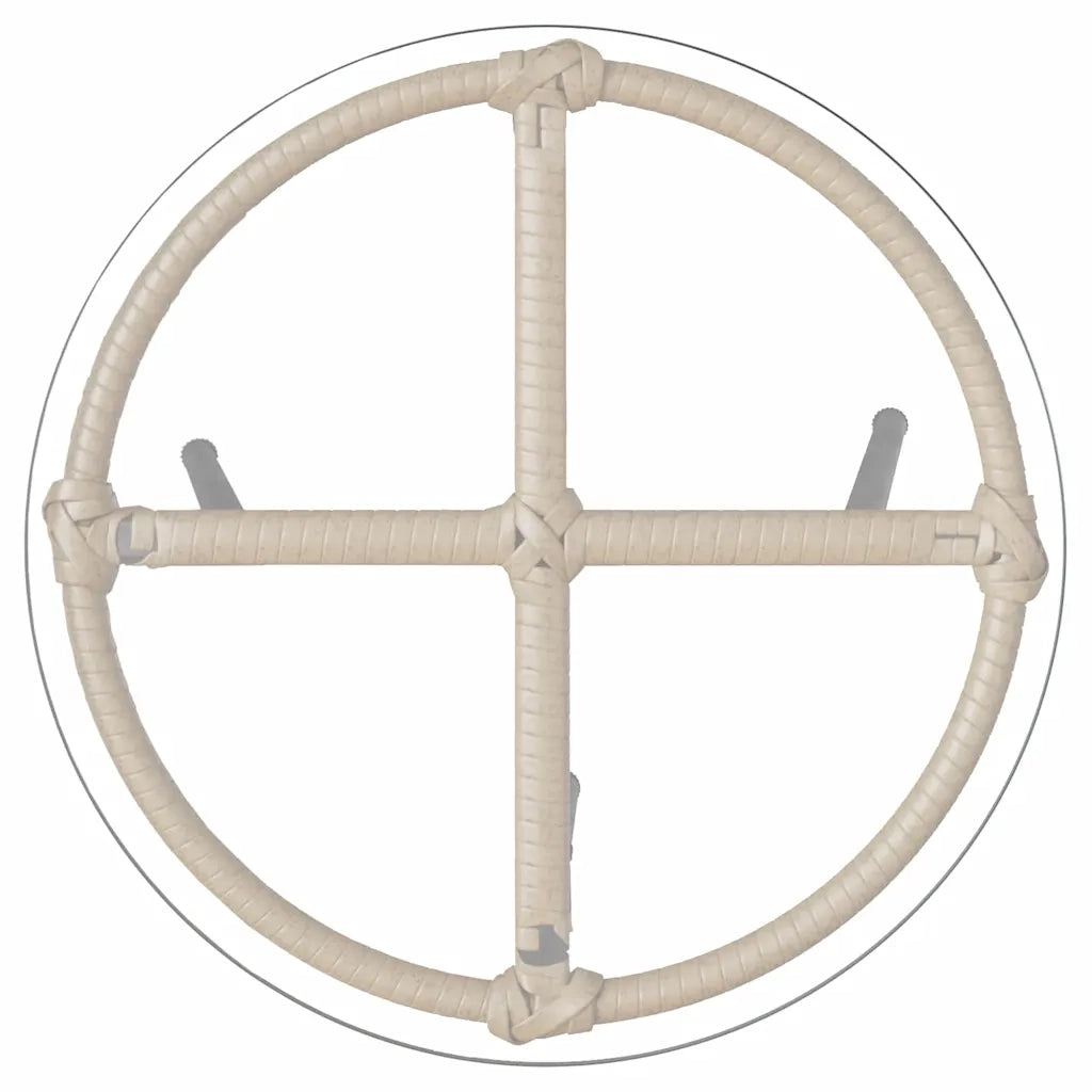 Set da Pranzo per Giardino 3 pz | Set Salotto da Giardino Marrone e Crema polyrattan