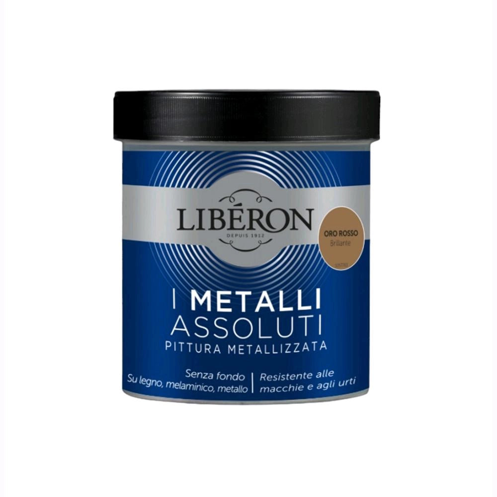 Liberon Pittura Vernice Metallizzata per Mobili Colore Oro Rosso Brillante 500 ml